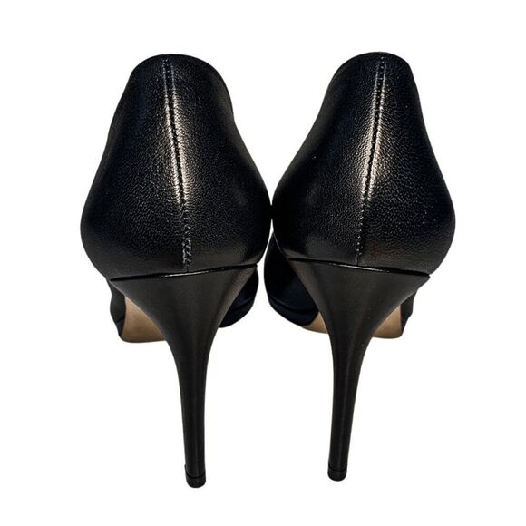 Gucci Black Nappa Leather Silver Horsebit Pumps EU 40 US 10 Peep Toe High Heels - Picture 6 of 10
